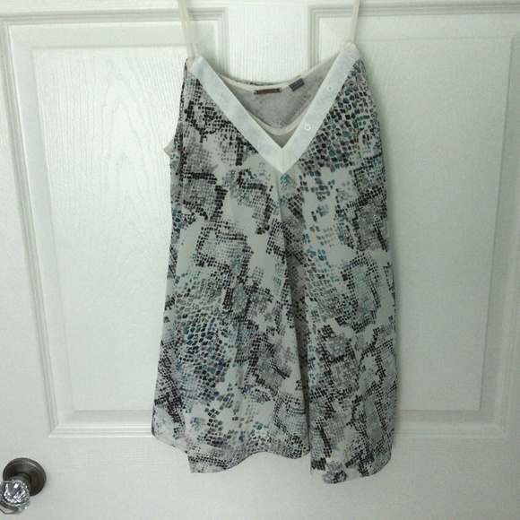 Foundrae cream abstract print Top - Picture 1 of 2